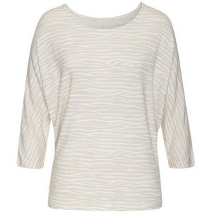 LASCANA 3/4-Arm-Shirt mit modischem Zebra-Muster aus weichem Viskose-Strick