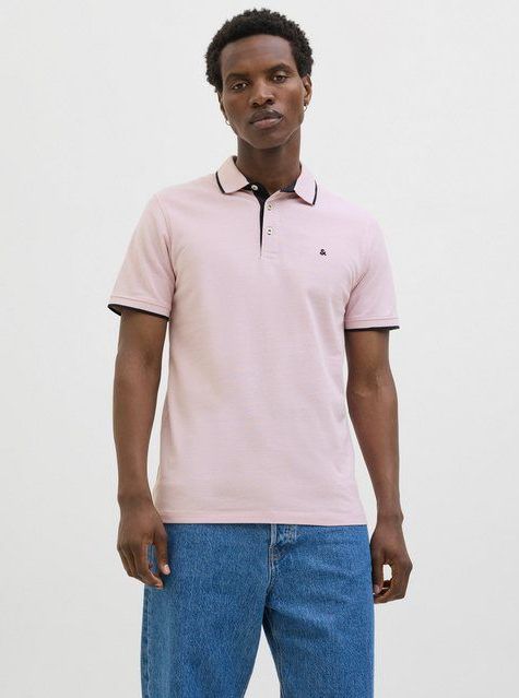 Jack & Jones Poloshirt JJEPAULOS POLO SS NOOS mit Logo Stickerei