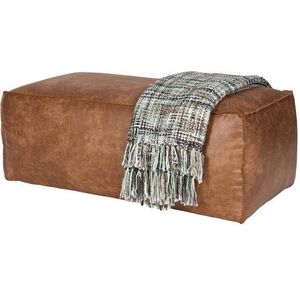 Maison ESTO Fußhocker MODEO aus Leder Mix cognac Fußhocker Sitzhocker, auch als Couchtisch verwendbar