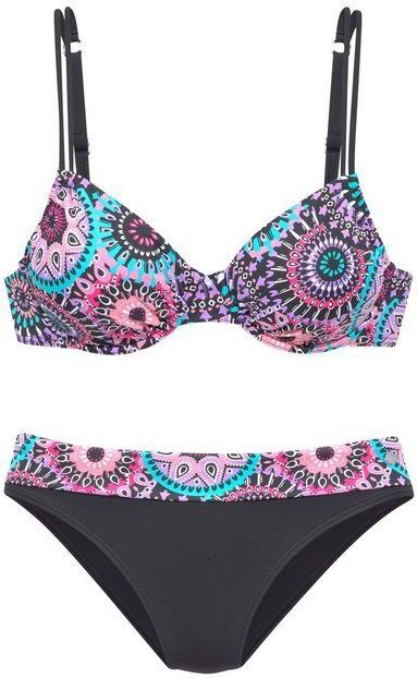 LASCANA Bügel-Bikini mit kontrastfarbigen Bändern