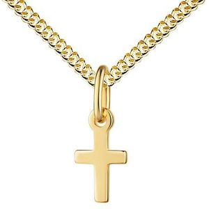 JEVELION Kreuzkette Kleiner Kreuz-Anhänger 585 Gold Taufkreuz - Made in Germany (Goldkreuz, für Damen und Kinder), Mit Kette vergoldet- Länge wählbar 36 - 70 cm oder ohne Kette