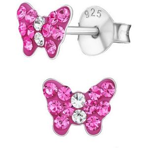 Limana Paar Ohrstecker Mädchen Damen Ohrringe 925 Silber Kinder Schmetterling Echtschmuck, Kinderschmuck Damenschmuck Kinderohrringe