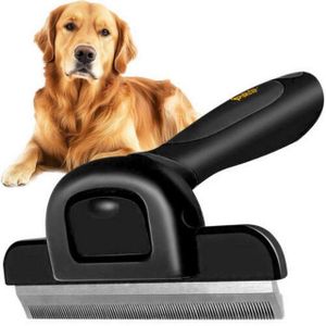 Purlov Fellbürste Universeller Haustierkamm & Trimmer Edelstahlbürste für Hunde Katzen, Hochwertiger Edelstahl für eine langlebige und effektive Anwendung., (Bürsten-Set für Haustiere zur effektiven Fellpflege und Unterwollentfernung), Ergonomisch, einfach zu reinigen, reduziert Haarausfall effektiv