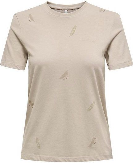ONLY Kurzarmshirt ONLKITA LIFE REG S/S FEATHERS TOP JRS
