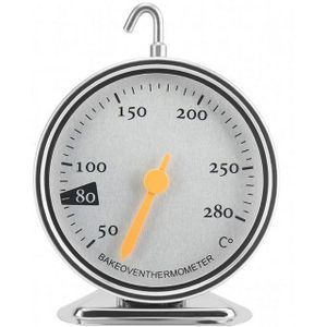Refined Living Backofenthermometer Edelstahlthermometer, Aufhängbares Thermometer, Küchenthermometer, Ofenthermometer, Grillthermometer, Ofen Zubehör, für Backen & Kochen, Langlebig, Aufhängbar, Langlebig und sicher, Spezielle Backutensilien 1-tlg., Präzise Temperaturüberwachung 50–280°C, mit Großem Zifferblatt, Haken, Für Backöfen, Grills oder BBQs geeignet, Vielseitig einsetzbar