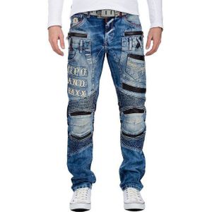 Cipo & Baxx Bikerjeans Biker Style BA-CD637 Blau W32/L32 (1-tlg)