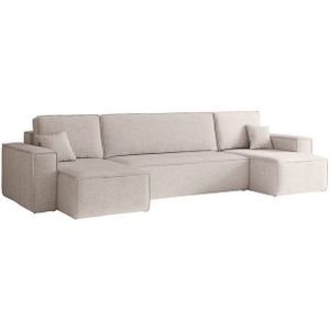 Kaiser Möbel Ecksofa mit schlaffunktion und bettkasten, Couch U-form BEST stoff Neve, Schlaffunktion, Bettzeugaufbewahrung, komfortabel