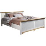 Home affaire Bett Rauna, Landhausstil, edles Design mit Lamellen und Kassetten, 2 Farben (Breite/Belastbarkeit 180cm=220 KG, 90cm=120KG), FSC® zertifiziertes Kieferholz, massive Qualität mit Lattenrost