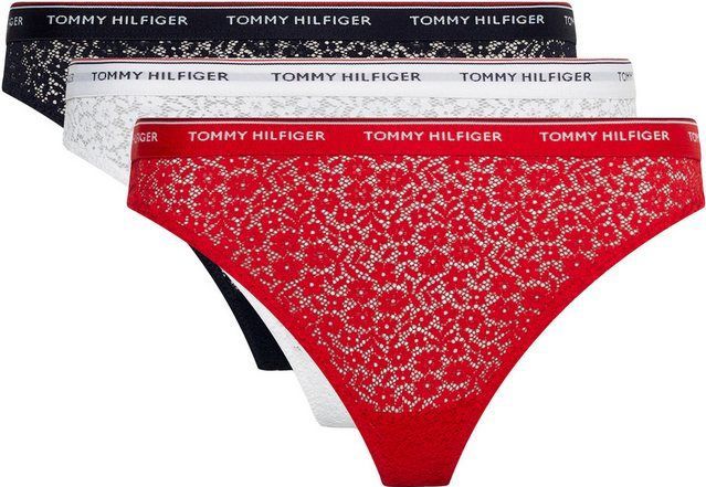 Tommy Hilfiger Underwear Slip 3 PACK THONG LACE (EXT SIZES) (Packung, 3er-Pack) mit Tommy Hilfiger Logobund