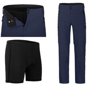 Zip-off-Hose PORVOO Zipp-Off (mit gepolsterter Innenhose) Herren Radhose, robust, elastisch, Langgrößen, peacoat blau