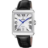 Festina Quarzuhr On The Square F20681/1, Armbanduhr, Herrenuhr, Damenuhr, Lederarmband, Datum