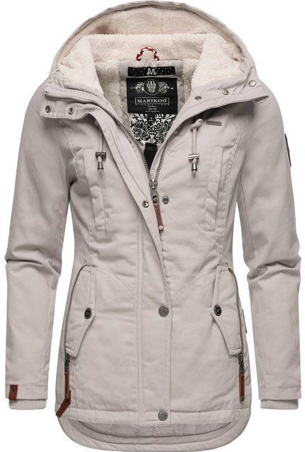 Marikoo Winterjacke Bikoo sportliche Damen Outdoor Baumwolljacke mit Kapuze