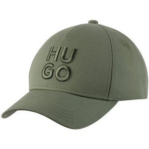 HUGO Fitted Cap Jude-Stacked mit 3D Logostickerei, verstellbarer Verschluss, unisex