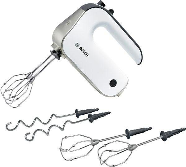 BOSCH Handmixer Styline MFQ4835DE, 2x Rührbesen, Knethaken Edelst., 5 Stufen, weiß, 575 W, Turbotaste, ergon. Soft-Touch-Griff, Made in Europe