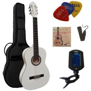 MSA Konzertgitarre C, 4/4 Konzertgitarre im Set, Classic, Nylonsaiten, Tasche, Band, Saiten, 3xPik, Stimmgerät, Lindenholz