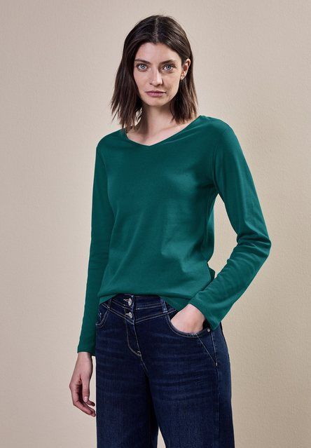 CECIL Langarmshirt aus reiner Baumwolle
