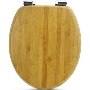 Sanfino WC-Sitz „Dark Brown“ - hochwertige Toilettendeckel aus Bambus, edle Holz-Optik, hoher Sitzkomfort, einfache Montage