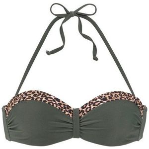LASCANA Bügel-Bandeau-Bikini-Top Adelin, mit bedruckten Einsätzen