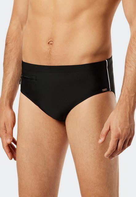 Schiesser Badeslip "Nautical Casual" mit extra flacher Reißverschlusstasche