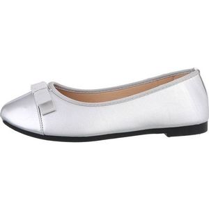 Ital-Design Damen Freizeit Ballerina (85894231) Blockabsatz Klassische Ballerinas in Silber