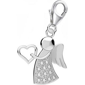 Goldene Hufeisen Charm Engel Engel Karabiner Charm Anhänger für Bettelarmband 925 Silber (inkl. Etui), für Gliederarmband oder Halskette