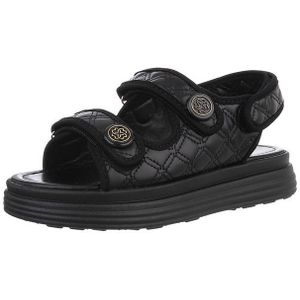 Ital-Design Komfortable Sandalen mit verstellbaren Riemen Riemchensandalette (89322993) Flach Plateausandaletten in Schwarz