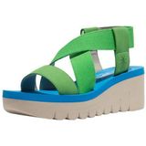 Fly London Sandalen Leder/Textil Keilsandalette