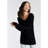 Laura Scott Strickpullover mit Spitzen am Ausschnitt