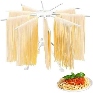 NUODWELL Nudeltrockner Nudeltrockner mit 10 Sprossen - Nudel, Faltbar-Spaghetti-Trockner, Kompakt für einfache Aufbewahrung, rutschfeste Füße, leicht zu reinigen