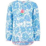 Zwillingsherz Shirtbluse "Schmetterling" mit Blumenmuster, Tasseln und Pom Pom Besatz