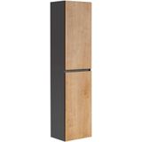 Lomadox Hochschrank MODENA-56 Badezimmer in anthrazit mit Hamilton Eiche Nb., B/H/T: 40/170/33 cm