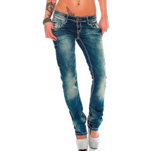 Cipo & Baxx Slim-fit-Jeans Low Waist Hose BA-WD153 W30/L32 (1-tlg) mit Stretch Kontrastnaht und Straight Leg