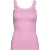 rosemunde Tanktop Babette Silk Top wunderschöner, umgedrehter Vintage-Spitzenbesatz