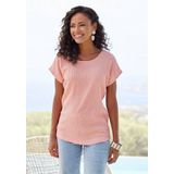 Vivance Kurzarmshirt mit modischem Jacquard-Muster aus pflegeleichter Qualität