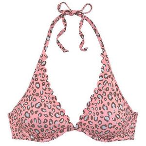 LASCANA Bügel-Bikini-Top Mae, farbenfroher Animalprint, herausnehmbare Cups, im Nacken zu binden