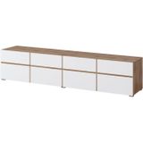 INOSIGN Lowboard Cross, moderne grifflose TV-Kommode,4 Klappen/4 Schubkästen, Breite 225 cm, TV-Schrank mit viel Stauraum, TV-Board