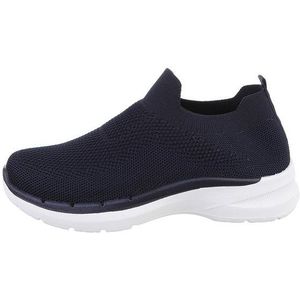 Ital-Design Damen Low-Top Freizeit Sneaker (85379412) Flach Sneakers Low in Dunkelblau