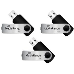 Mediarange MEDIARANGE USB-Stick MR907, USB 2.0, 4 GB 3er Pack USB-Stick