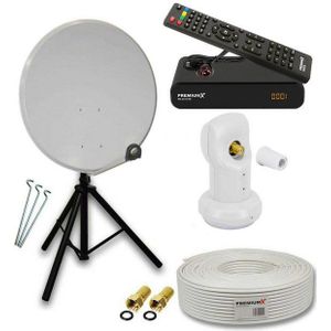 PremiumX Camping SAT Anlage 60cm Antenne Single LNB Kabel Stativ Receiver SAT-Antenne