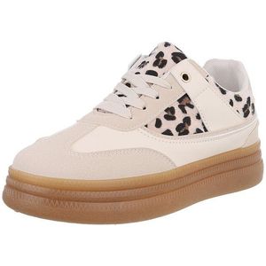 Ital-Design Damen Low-Top Freizeit Sneaker (88828166) Keilabsatz/Wedge Sneakers Low in Beige