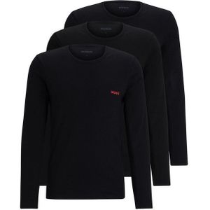 HUGO T-Shirt HUGO Herren Ls-Shirt Rn Triplet Longsleeve, Black