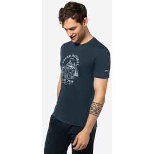SUPER.NATURAL Print-Shirt für Herren, kurzam aus Merino M LANDI TEE mit coolem Auto Motiv