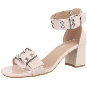 Ital-Design Elegante Sandalen mit Blockabsatz, vielseitig und komfortabel Sandalette (89092369) Blockabsatz Sandalen & Sandaletten in Beige