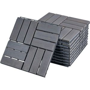 casa.pro Klickfliesen, Set, 10er Set, »Alliste« Akazienholz 30 x 30 cm 0,9 m² Grau