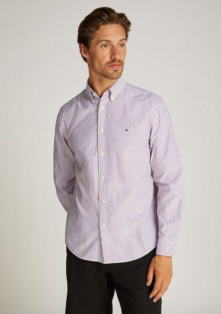 Tommy Hilfiger Langarmhemd FLEX POPLIN CLASSIC STP RF SHIRT mit Sreifenmuster