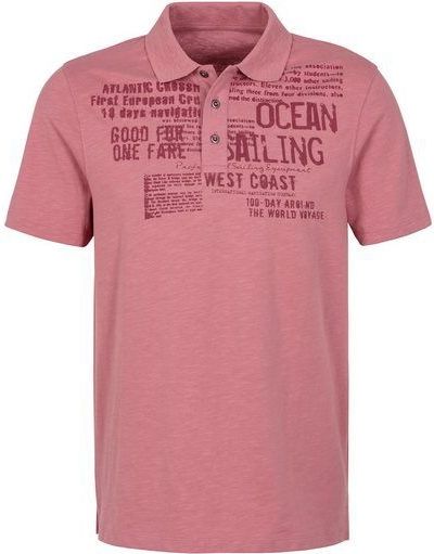 John Devin Poloshirt mit Print Regular-Fit, aus Slub-Qualität, mit Print