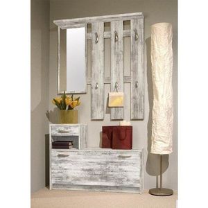 PREISBRECHER Garderoben-Set Selene, (3-St), in Eiche Antik Nachbildung, B/H/T 100 x 191 x 25 cm