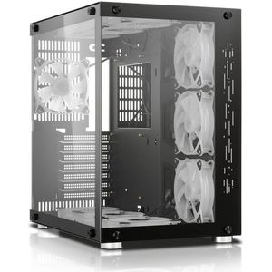 SQ-POWER GmbH Gaming-Gehäuse SQ-Tower XTREME, Vollglas, ATX Formfaktor, Temperiertes Glas, RGB Lüfter