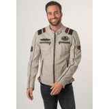 Mauritius Lederjacke MMFurious mit kontrastfarbenen Details, Badges, Reißverschlüsse, Stehkragen