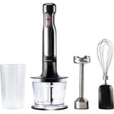 Hanseatic Akku-Stabmixer 98126929 versch. Aufsätze, hochwertiger Edelstahl Mixfuß, 100 W, kabellos, wiederaufladbarer 12-V-Li-Ion-Akku, inkl. 2 Mixbecher